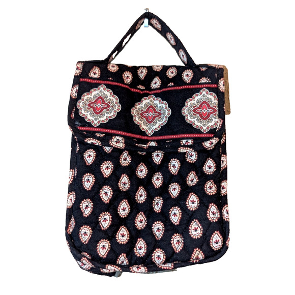 Vera Bradley Lunch Bag Black Burgundy Paisley Older Pattern - Picture 1 of 5